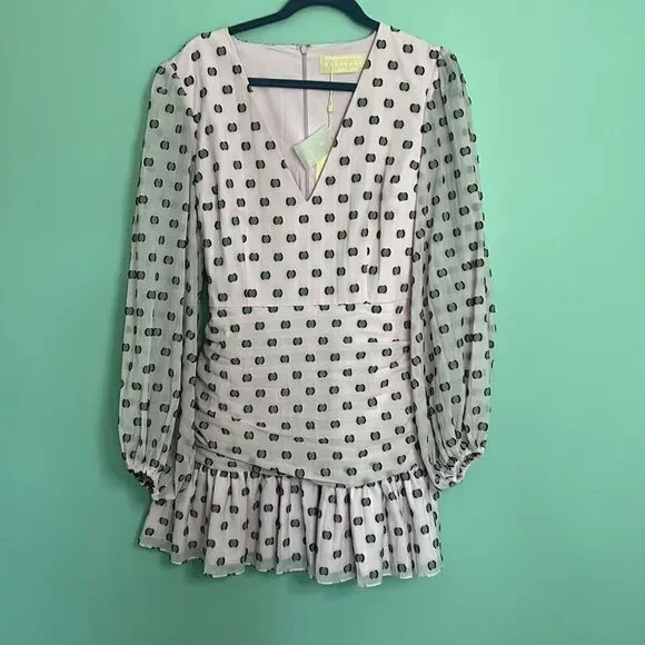 KeepsakeShort Dots Casual Style A-line Flared V-Neck Cropped NWT